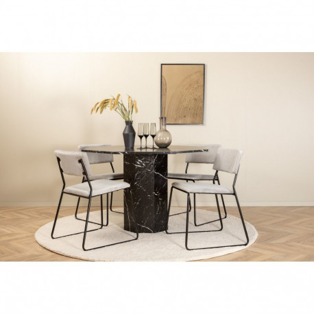 Söögitoa komplekt MARBS&KENTH 4 tooliga, must/hall