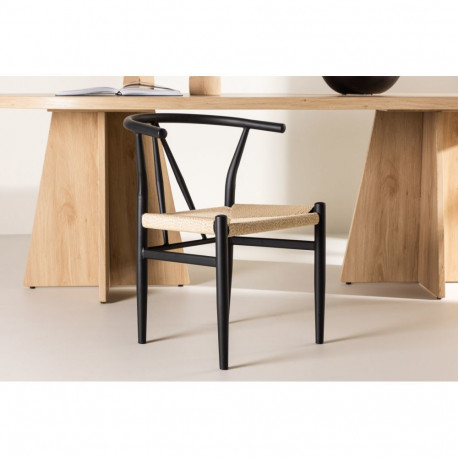 Söögitool ALFONS, must/naturaalne