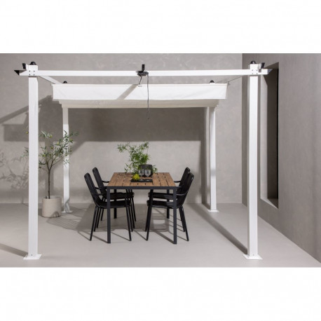 Kangaskatusega pergola LAZIO 2,95×2,95×2,50m, valge