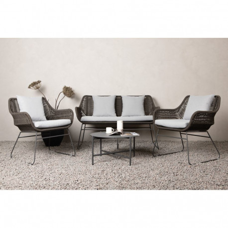 Lounge komplekt DAVAO, tumehall/pruun