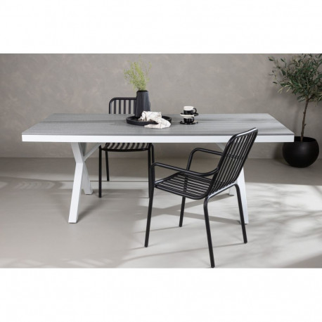 Aialaud GARCIA ristkülikukujuline 100x200cm, valge/helehall