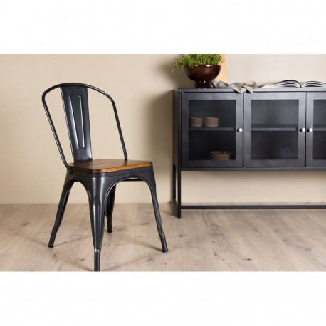 Söögitool TEMPE, pähkel ja tumehall