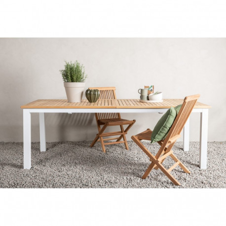 Aialaud PANAMA pikendatav 220/320x100cm, valge/naturaalne