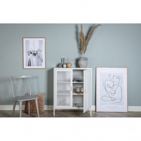 Hoiukapp MISHA madal võrgusilmustega uste ja jalgadega, valge