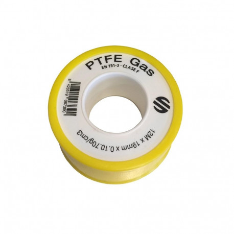 GAS TEFLON TAPE 19MMX12MX0.1MMX70G/M2