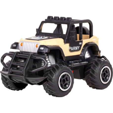 Rebel Radiovadāmā mašīna Jeep 1:43 / 2.4 GHz / 2WD / Dzeltens (Nedaudz boj. iepak.)