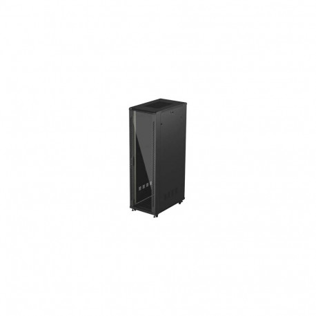 RACK CABINET 19" FREE-STANDING 42U/600X1000 (FLAT PACK) WITH GLASS DOOR BLACK LANBERG