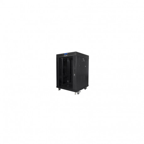RACK CABINET 19" FREE-STANDING 15U/600X600 (FLAT PACK) WITH GLASS DOOR LCD BLACK LANBERG V2