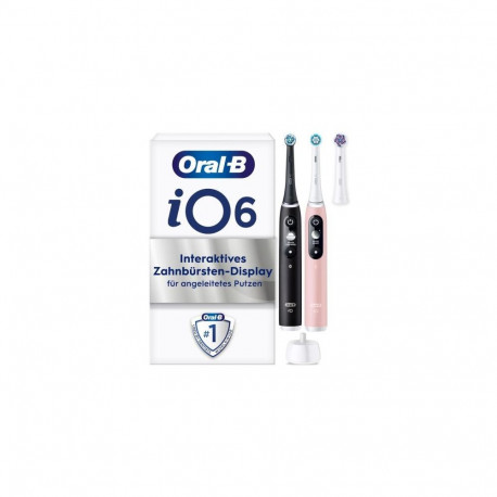 Oral-B Electric Toothbrush iO Series 6 Duo with Case, Black Lava/Pink Sand EU