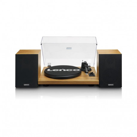 Vinüülplaadimängija Lenco, kõlaritega. Puiduvärvi