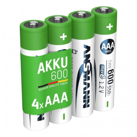 1x4 Ansmann NiMH aku micro AAA tüüp 600 min.550 mAh 1311-0022
