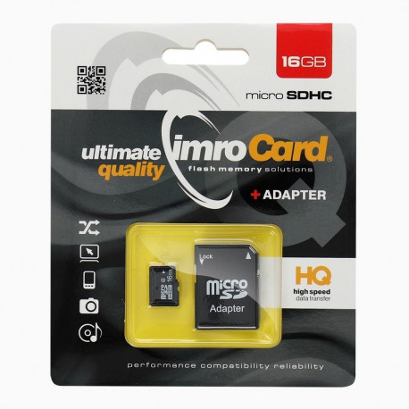 IMRO memory card microSD 16GB with adapter SD