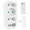 Splitter 3-socket MCE248 F/W 2xUSB-A 2xUSB-C white