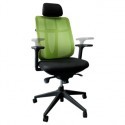 4Worldstyle Office Armchair H004, fabric, black and green