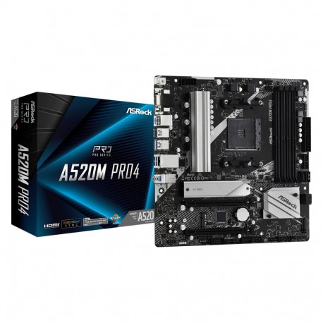 Motherboard A520M Pro4 AM4 4DDR4 HDMI/DP/VGA M.2 mATX