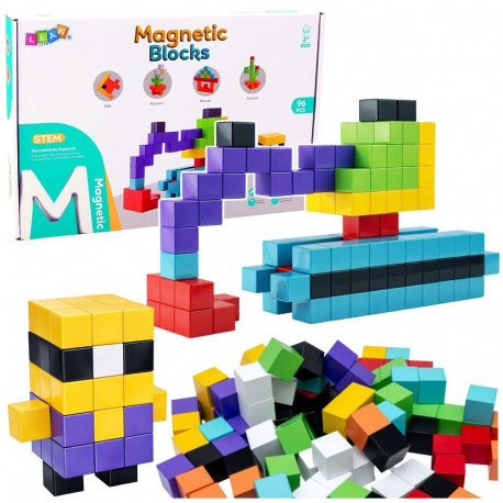 Värvilised 3D magnetilised ehitusklotsid 96tk