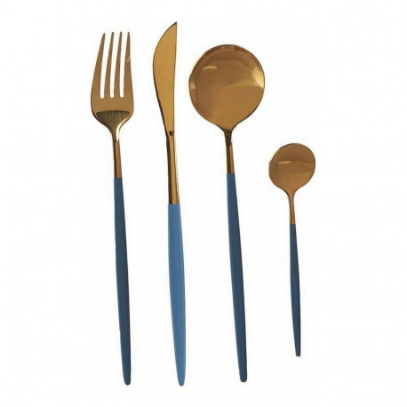 Cutlery Set Kinvara BST-CT022 BST-CT022 Grey Golden Stainless steel 16 x 5 x 24,5 cm