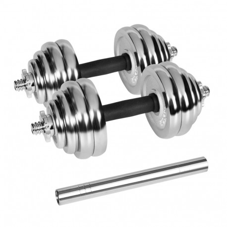 REBEL ACTIVE reguleeritavad kroomitud hantlid 30kg kangiga kohvris