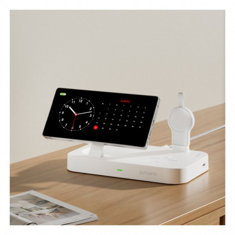 "4smarts Qi2 Ladestation Trident + Charger Samsung Watch white"