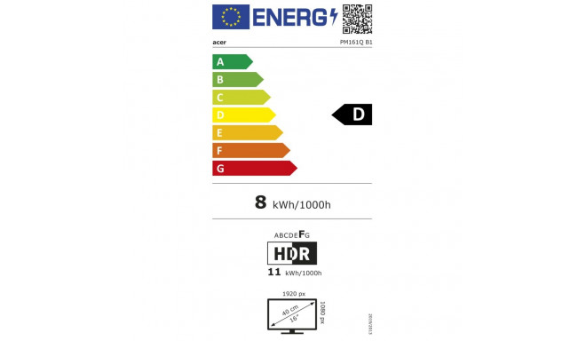 Acer PM161QB1bmiuux – 60Hz | Full HD | IPS | 15,6-tolline