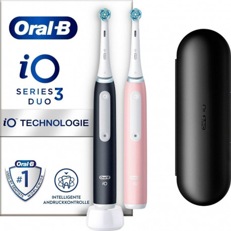 Oral-B elektriline hambahari iO Series 3N Duo sisaldab 2. käepidet, matt must ja blushroosa