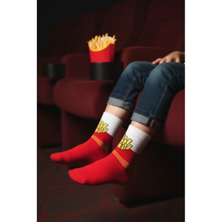 SOKISAHTEL REGGIE punased friikartulitega sokid lastele 443