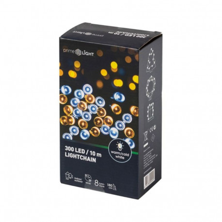Valguskett PRIME LIGHT soe valge/külm valge 300LED 10m, 1 tk