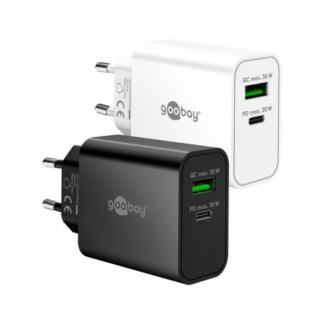 Goobay 30 W USB-C PD GaN Dual Fast Charger white white