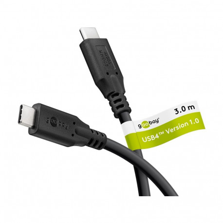 Goobay USB-C™ kaabel, USB4™, 3 m, must