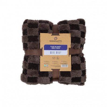 BLANKET MINK CHESS 150X200 CM BROWN