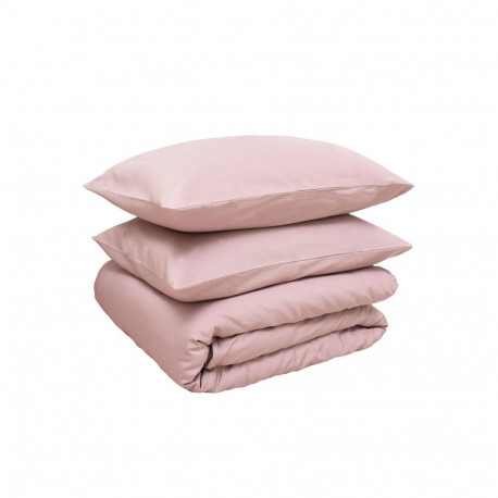 BED COV SET SOLID POWDER SATEEN 140X200