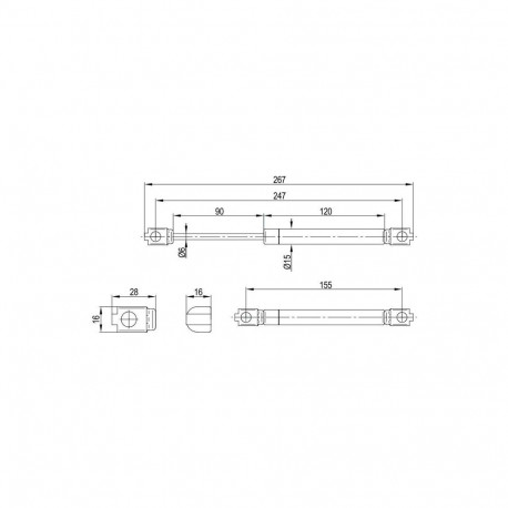 GAS LIFT 100N GREY 2PCE
