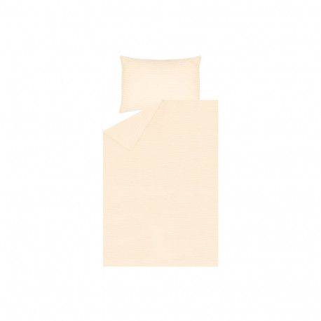 BED COV SET STRIPED SATEEN BEIGE 140X200