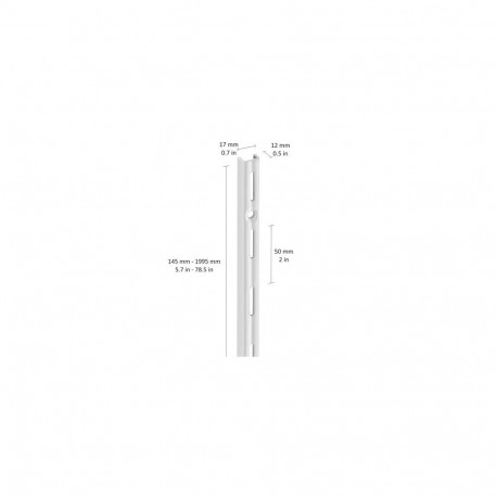 WALL UPRIGHT. SINGLE SLOT 1.995 MM BLACK