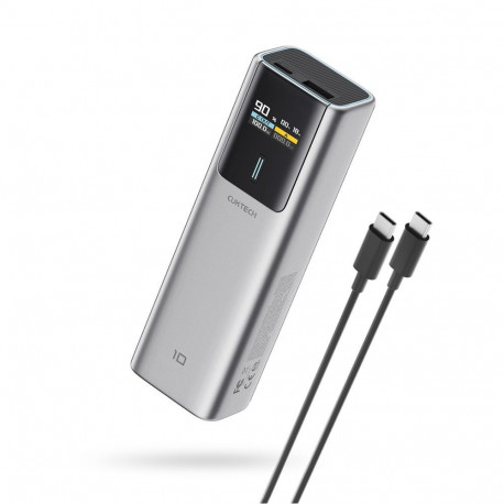 Cuktech Cuktech CUKP200NGLDG 55W 20000mAh Powerbank with Built-in USB-C Cable - Gray