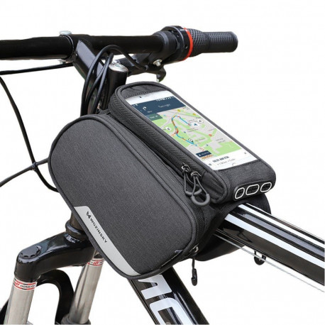 Wozinsky Wozinsky frame bike bag + detachable phone cover up to 6.5 "1.5l black (WBB7BK)