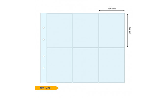SAFE MAXI vaheleht taskuga 108x155 mm - läbipaistev