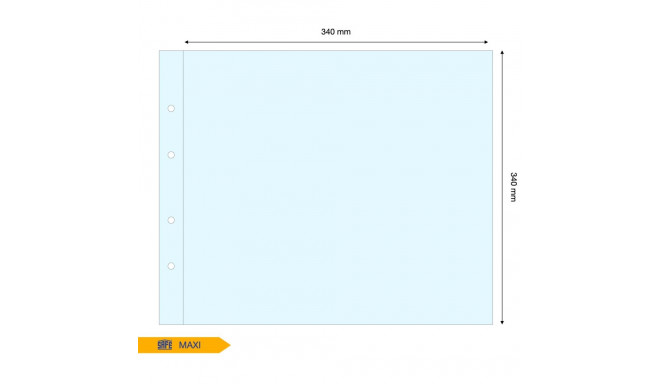 SAFE MAXI vaheleht ühe taskuga 340x340 mm - läbipaistev