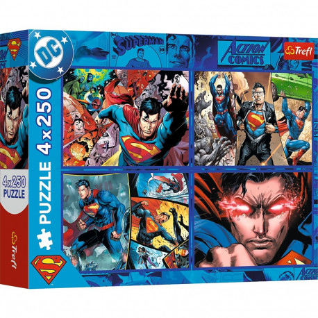 TREFL SUPERMAN puzzle set, 4x250 pcs