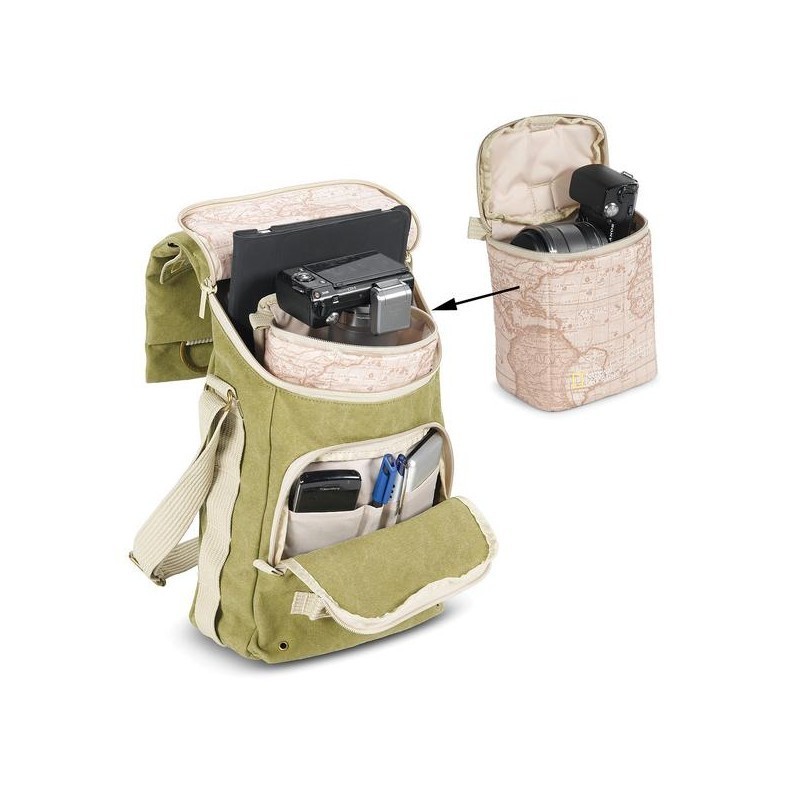 National Geographic Slim Shoulder Bag, khaki (NG 2300) - Camera 