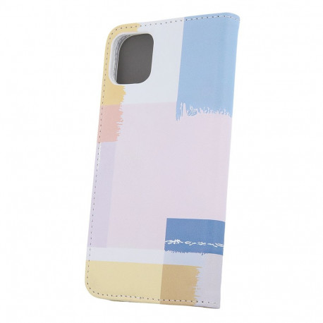 Kaardivahega mobiiliümbris Setty Galaxy A14 Wallet Smart Trendy, pastell ruudud