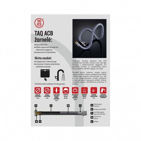 TAQ ACB sanitaarvoolik 30cm M3/8-F3/8