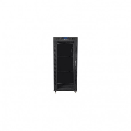 LANBERG vabaltseisev 19-tolline rack-kapp 27U 600x600 klaasuks LCD flat pack must