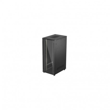 RACK CABINET 19" FREE-STANDING 42U/800X1200 (FLAT PACK) WITH GLASS DOOR BLACK LANBERG