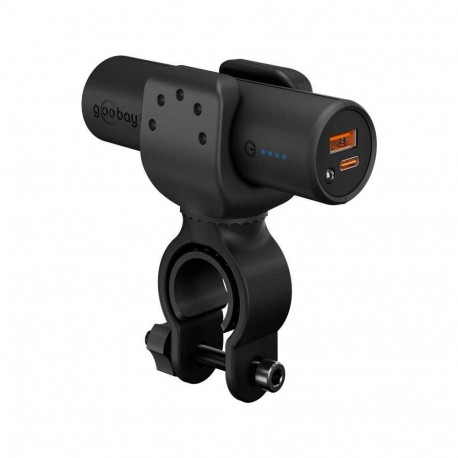 Goobay Bike Powerbank 5.0 with Reinforced Holder for Bicycle Handlebars | 60656 | 5000 mAh | Black