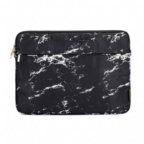 iLike 15-16 Inches Fabric Laptop Bag With Strap Marble Black