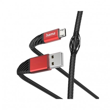 Cable Hama "Extreme" USB-A/Micro-USB 1.5m, Black/Red