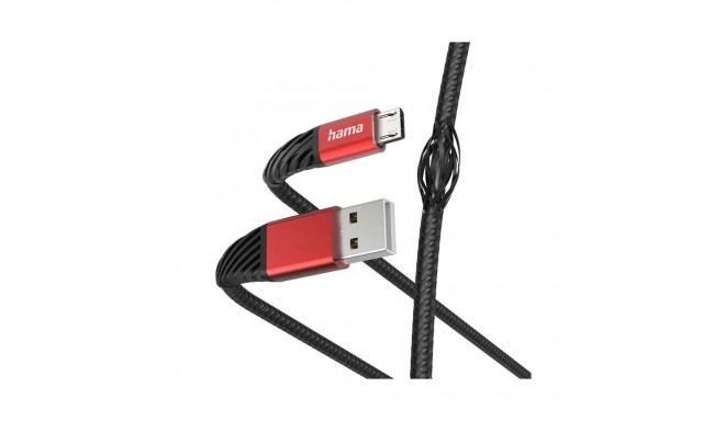 Cable Hama "Extreme" USB-A/Micro-USB 1.5m, Black/Red