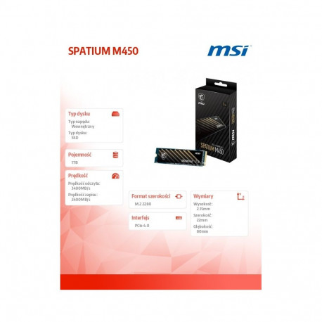 Drive SPATIUM M450 1TB V1 M.2 PCIe4 3400/2400MB/s