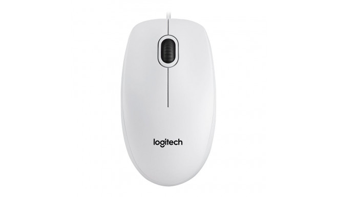 LOGITECH B100 Corded Mouse - WHITE - USB - B2B